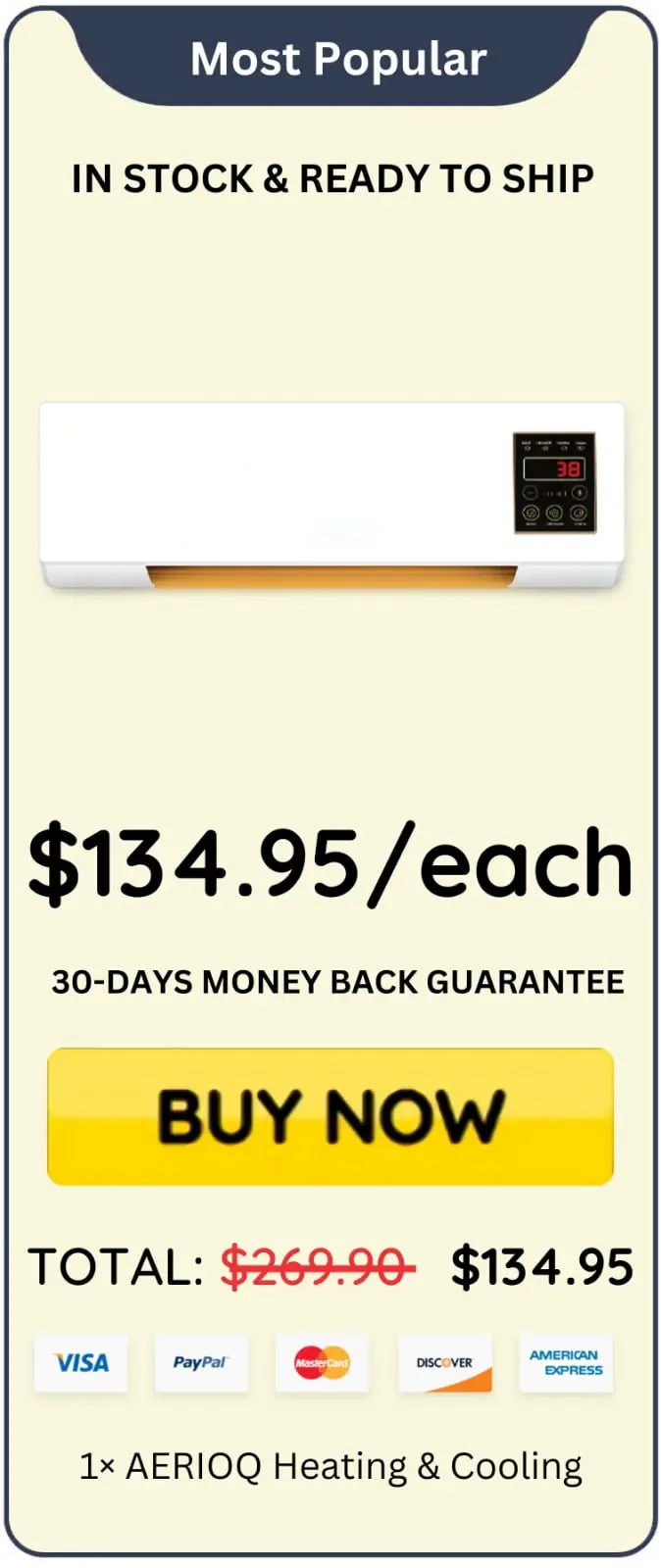 AERIOQ Heating & Cooling offer price