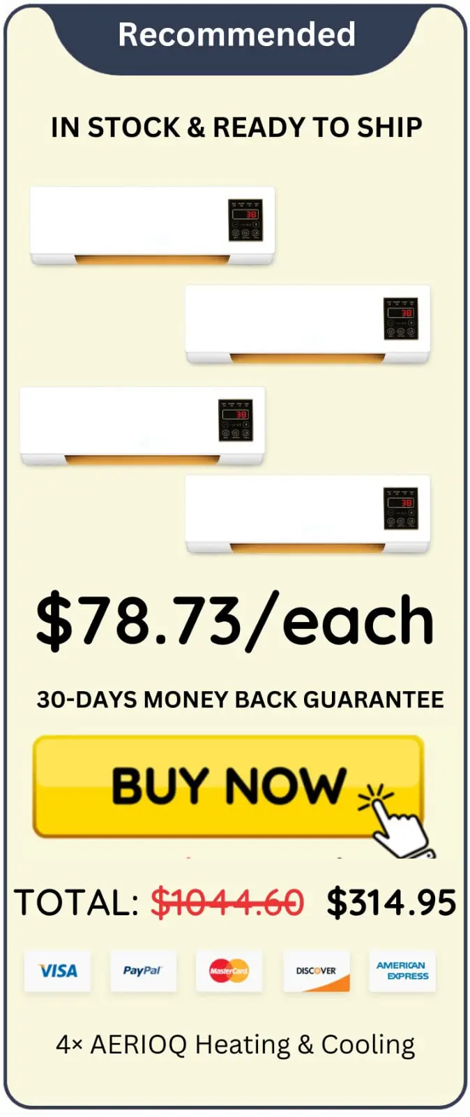 AERIOQ Heating & Cooling offer price